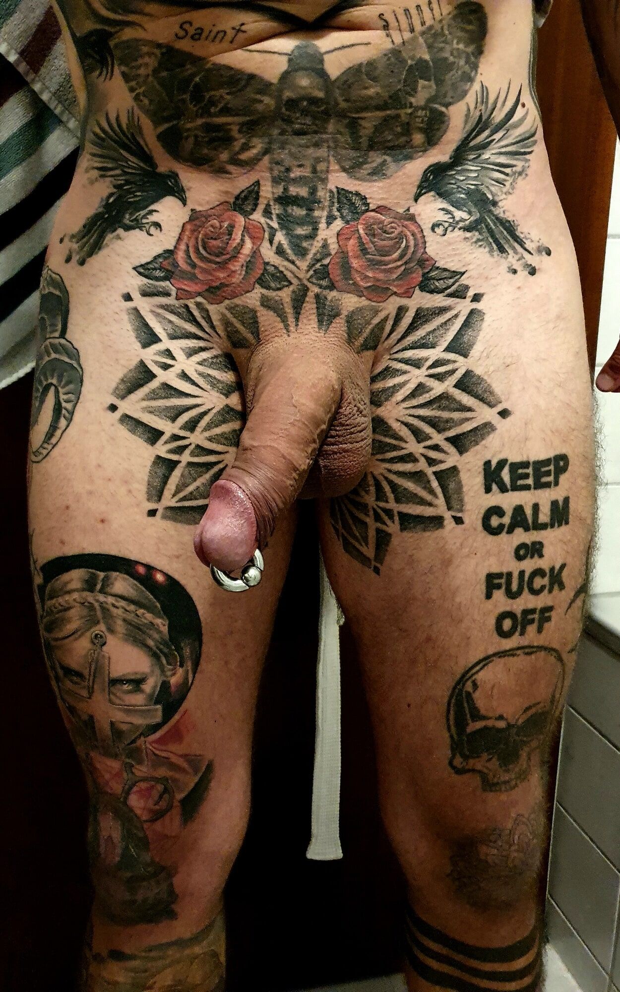Tattooed & pierced Cock