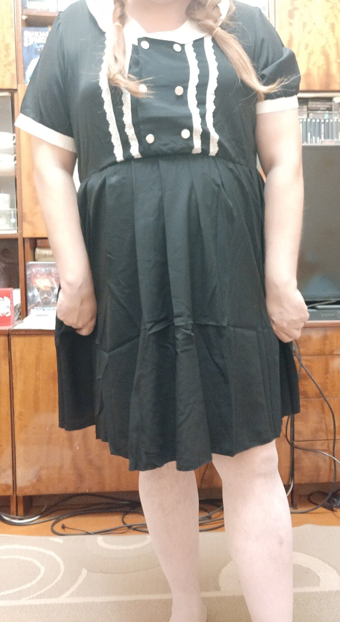sissy Aleksa posing in new black dress #5