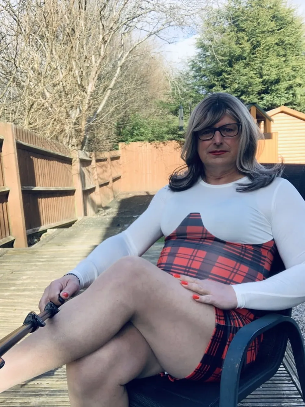 Crossdresser Kellycd in red dress  #2