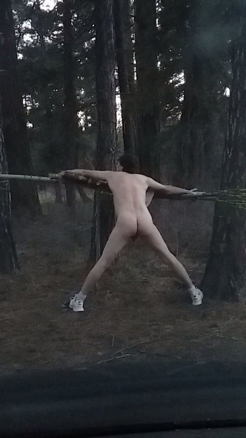 Walking around camp sites nude  #6