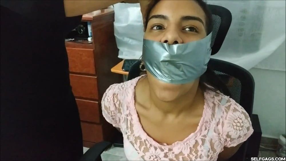 Petite Girl Silenced With BIG Tape Gag! - Selfgags #6