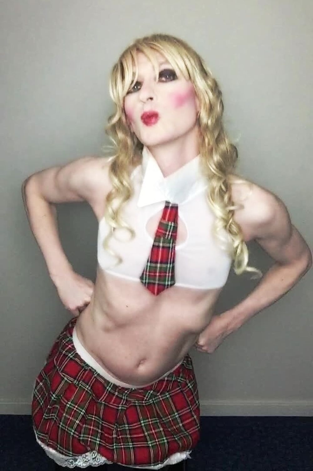 Sissy Crossdresser Schoolgurl Posing #21