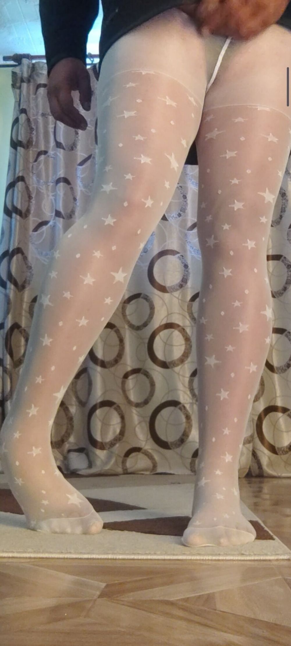 Teen white pantyhose with stars #13