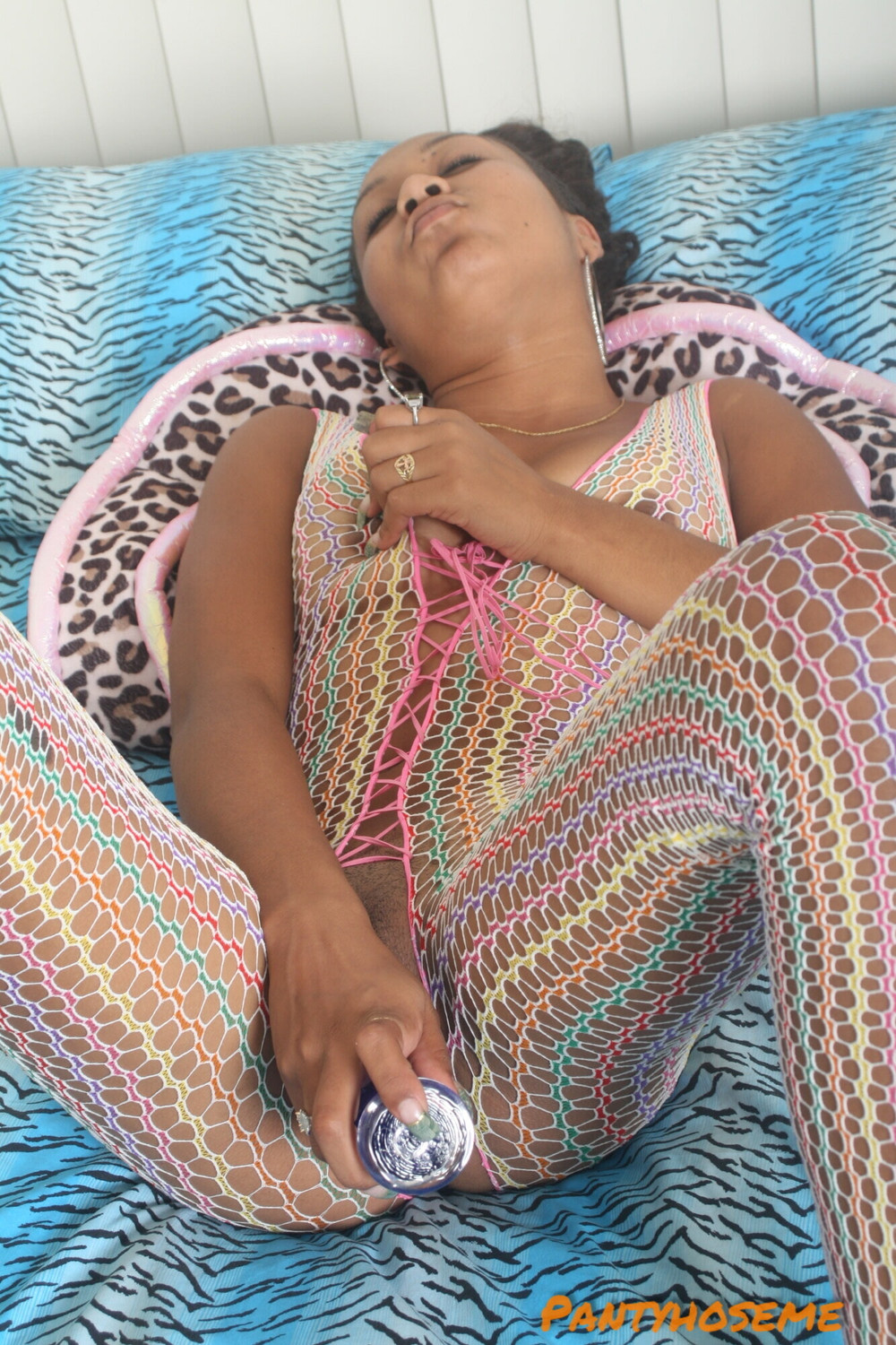 Ebony Beauty Faith Hinton Fucking Herself In Bodystocking #43