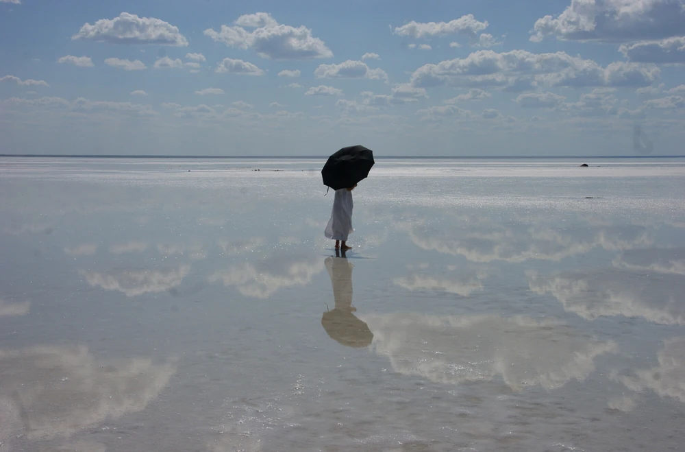 With Black umbrella on White Salt #4