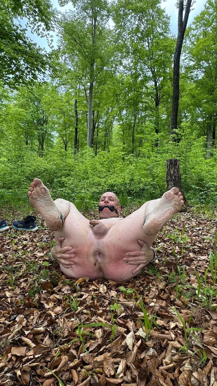 Fag Christoph Straubinger naked in the forest #13