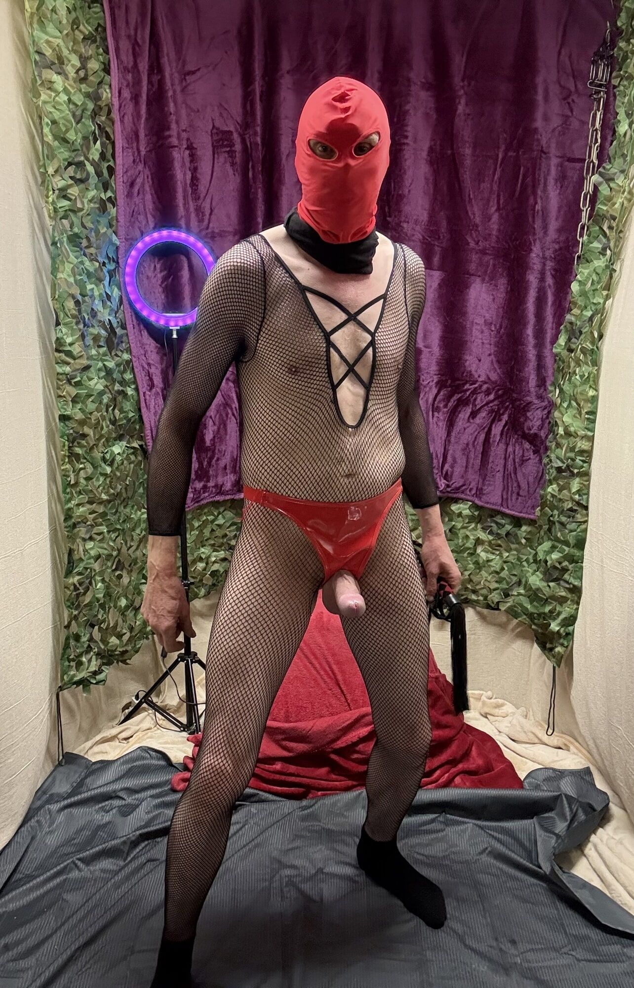 Solo Juicy Cock With Fishnet Body Stocking 