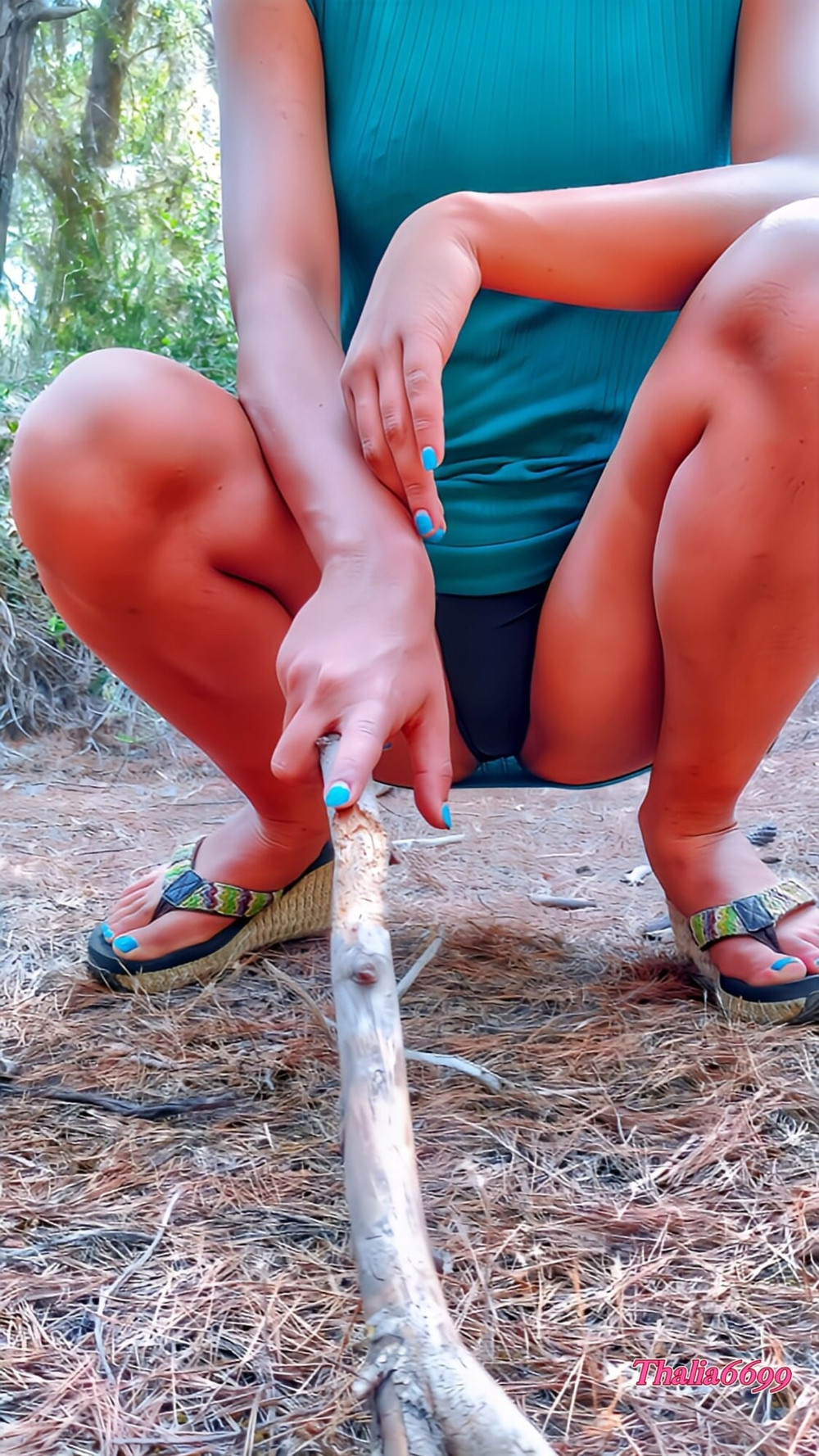Shy Latina flashing in the woods 🌲 #6