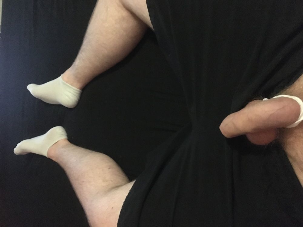 Hairy Dick And Balls Bondage Play With White Socks #24