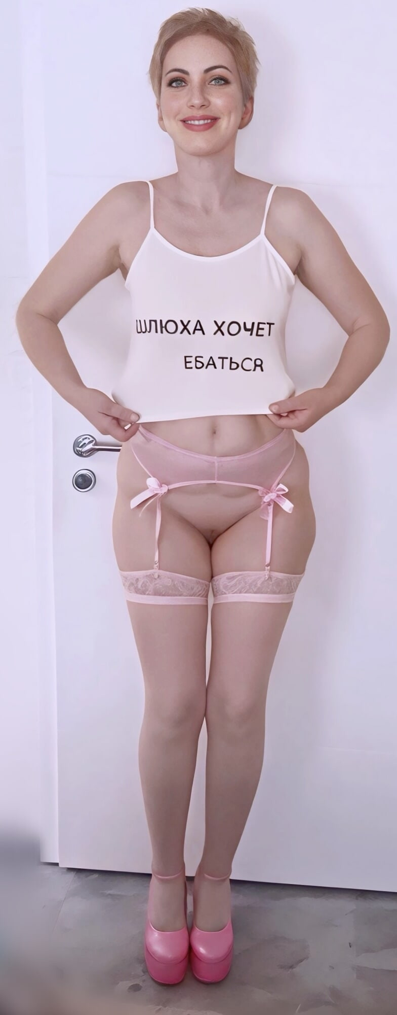 Hotwife with Crosdresser Husband in Pink Stockings #7