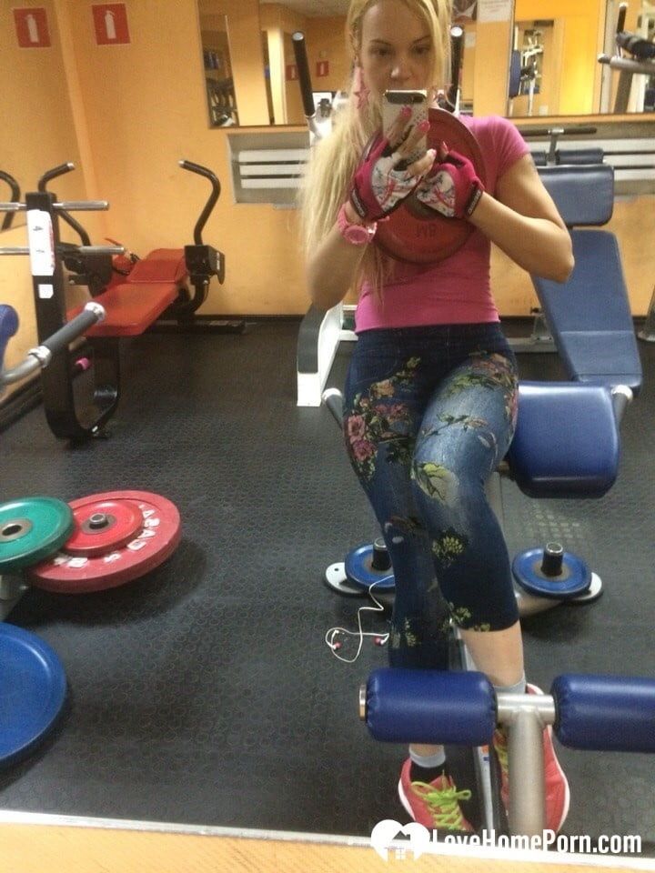 Kinky blonde loves working out on camera #4