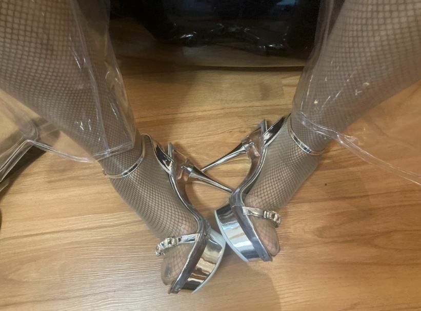 Clear High Heels and Clear PVC Fetish #16
