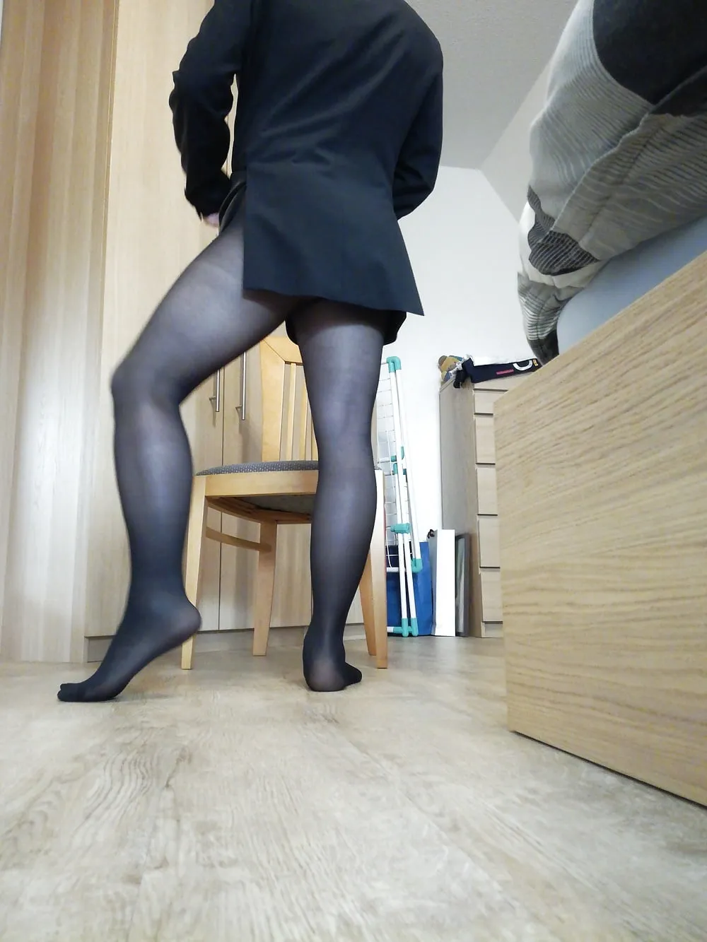 Wearing my black pantyhose again #39