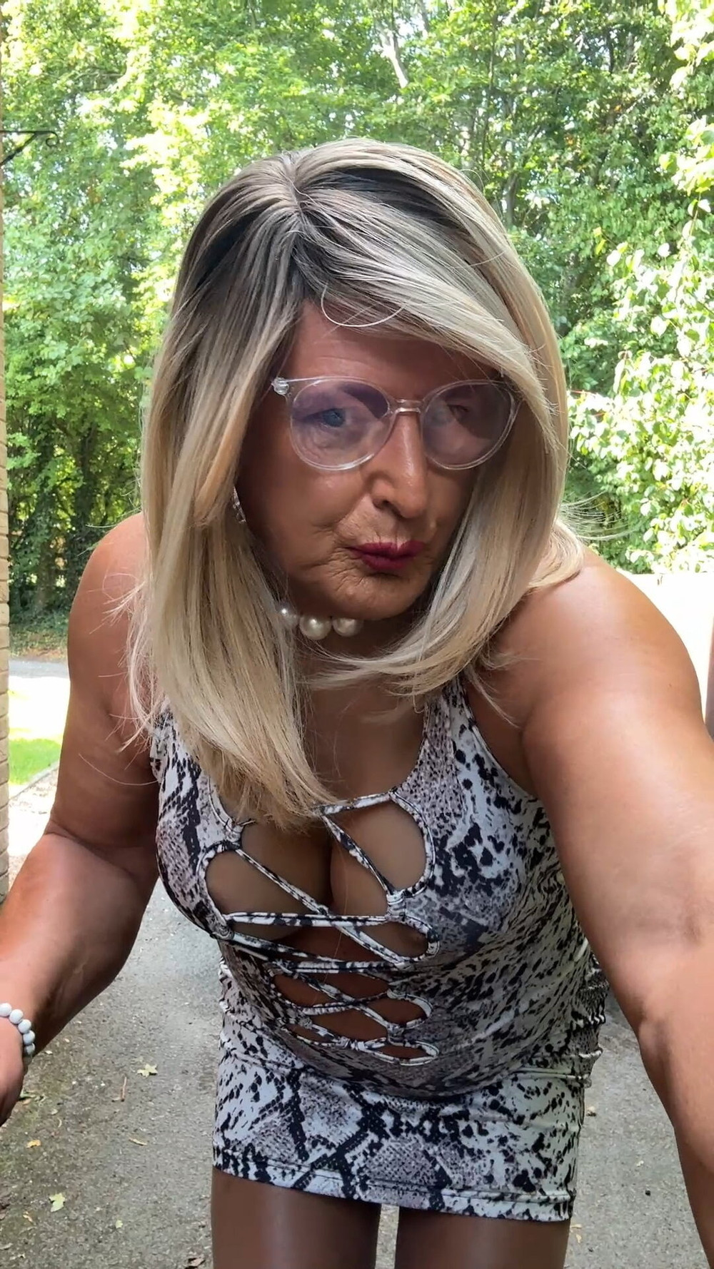 Sexy Crossdresser kellycd2022 in white animal print  #5