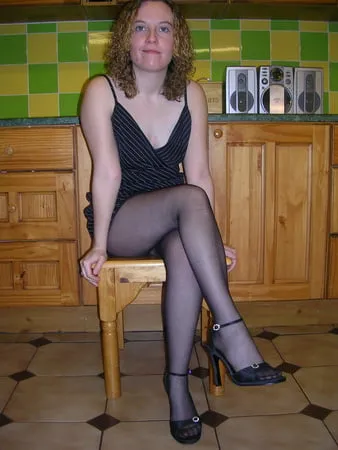 black party dress and pantyhose         