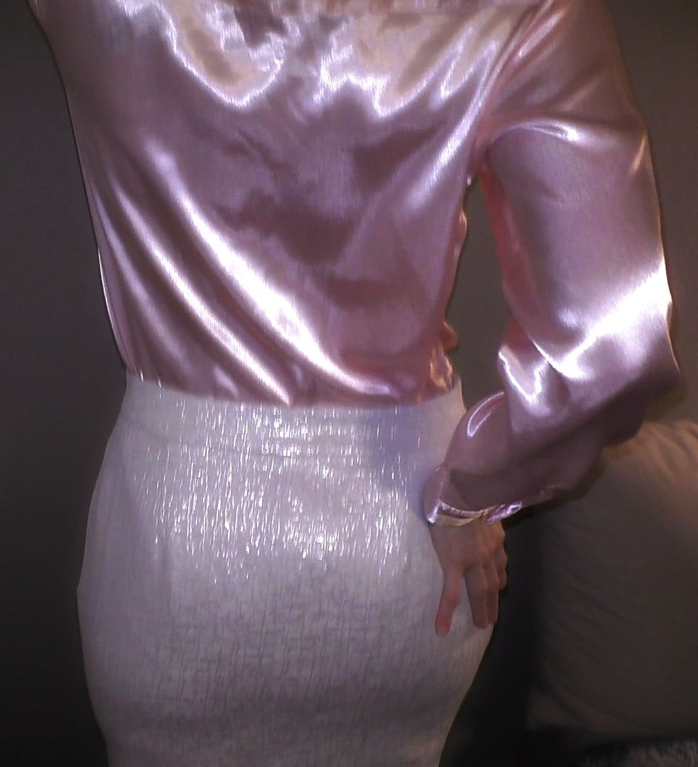 Silky satin blouse and panty sex #18