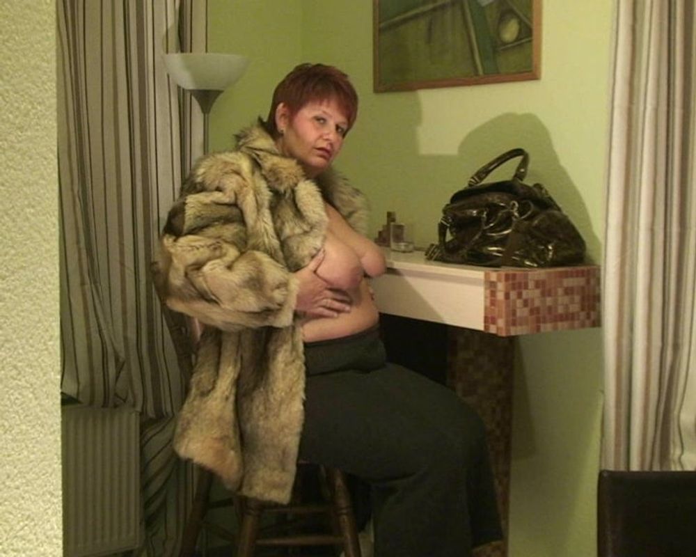 Public - I masturbate in fur coat #11