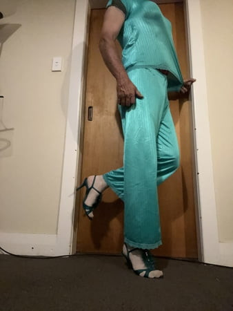 Sexet grønt silkeagtigt lingeri pj sæt 