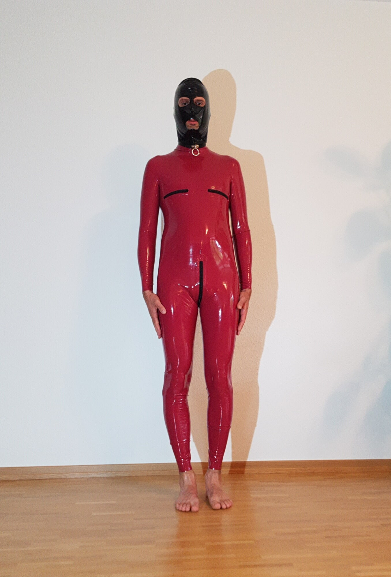 In latex catsuit