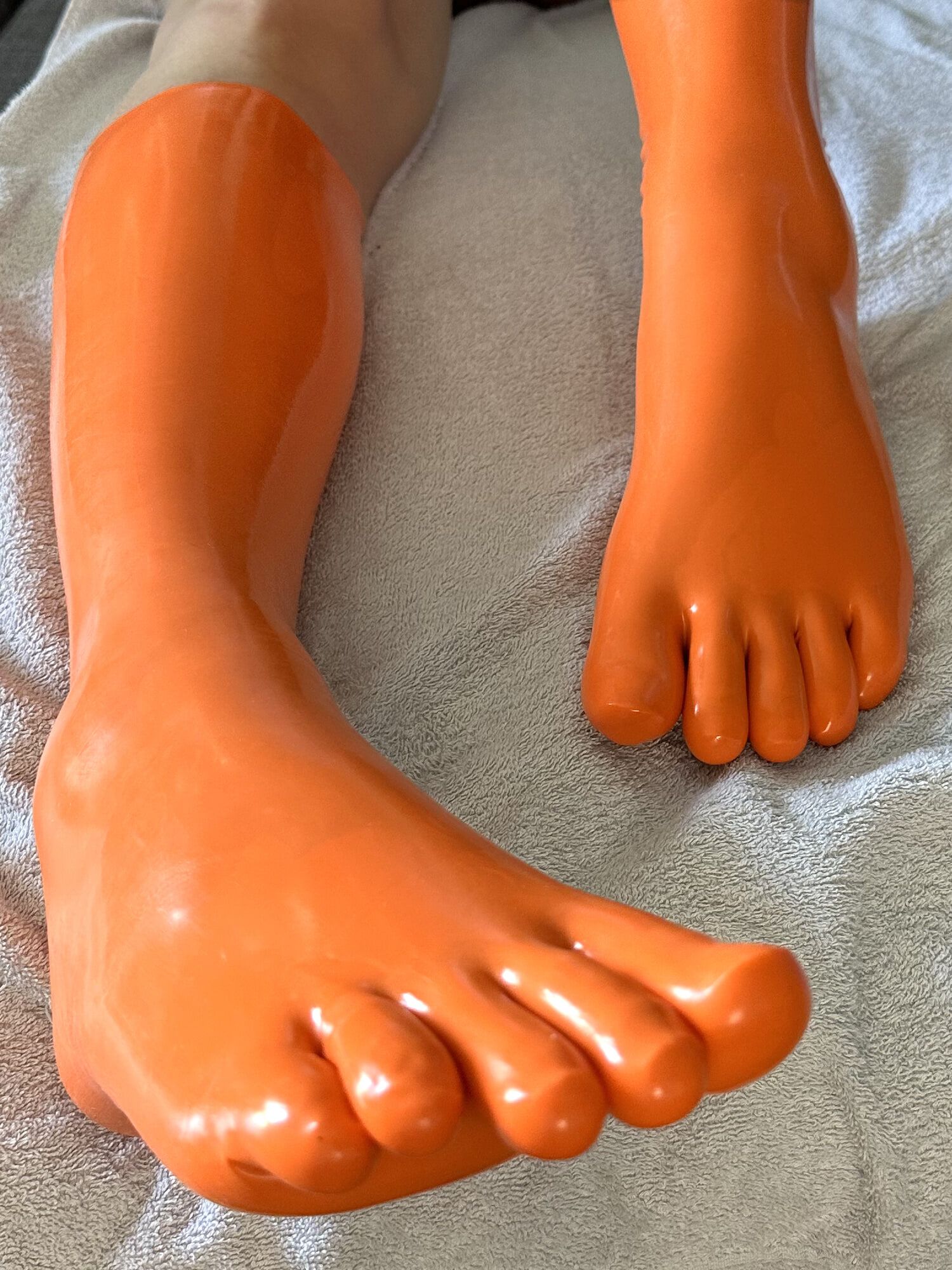 Tiger Orange Knee High Toe Socks #9