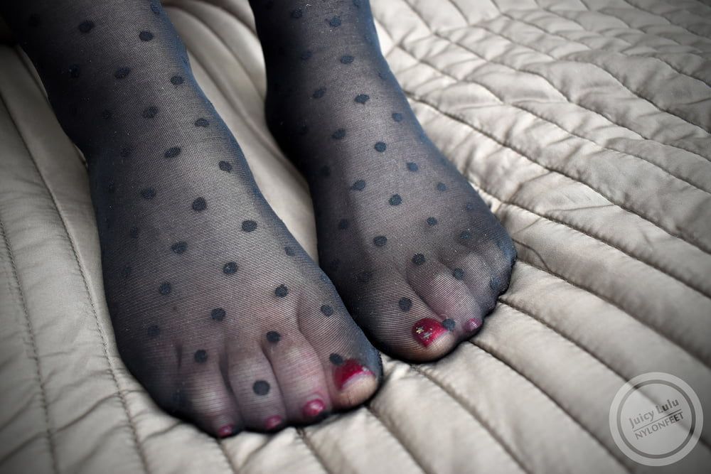 Black dotted pantyhose  #13