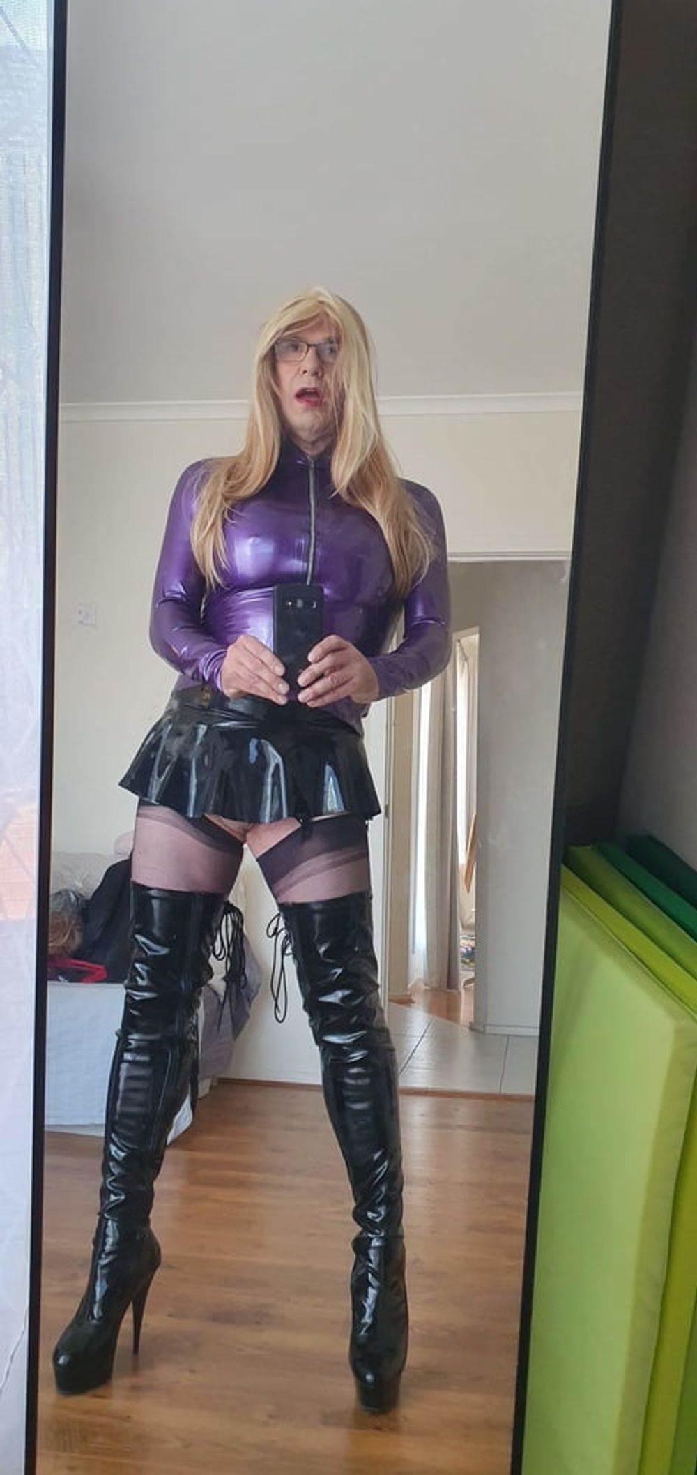 Purple Latex and Long Blonde #7