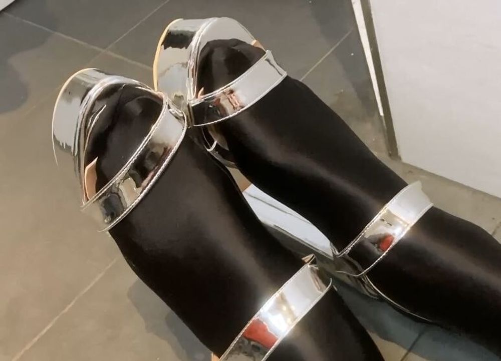 Silver Heels, Black Spandex #13