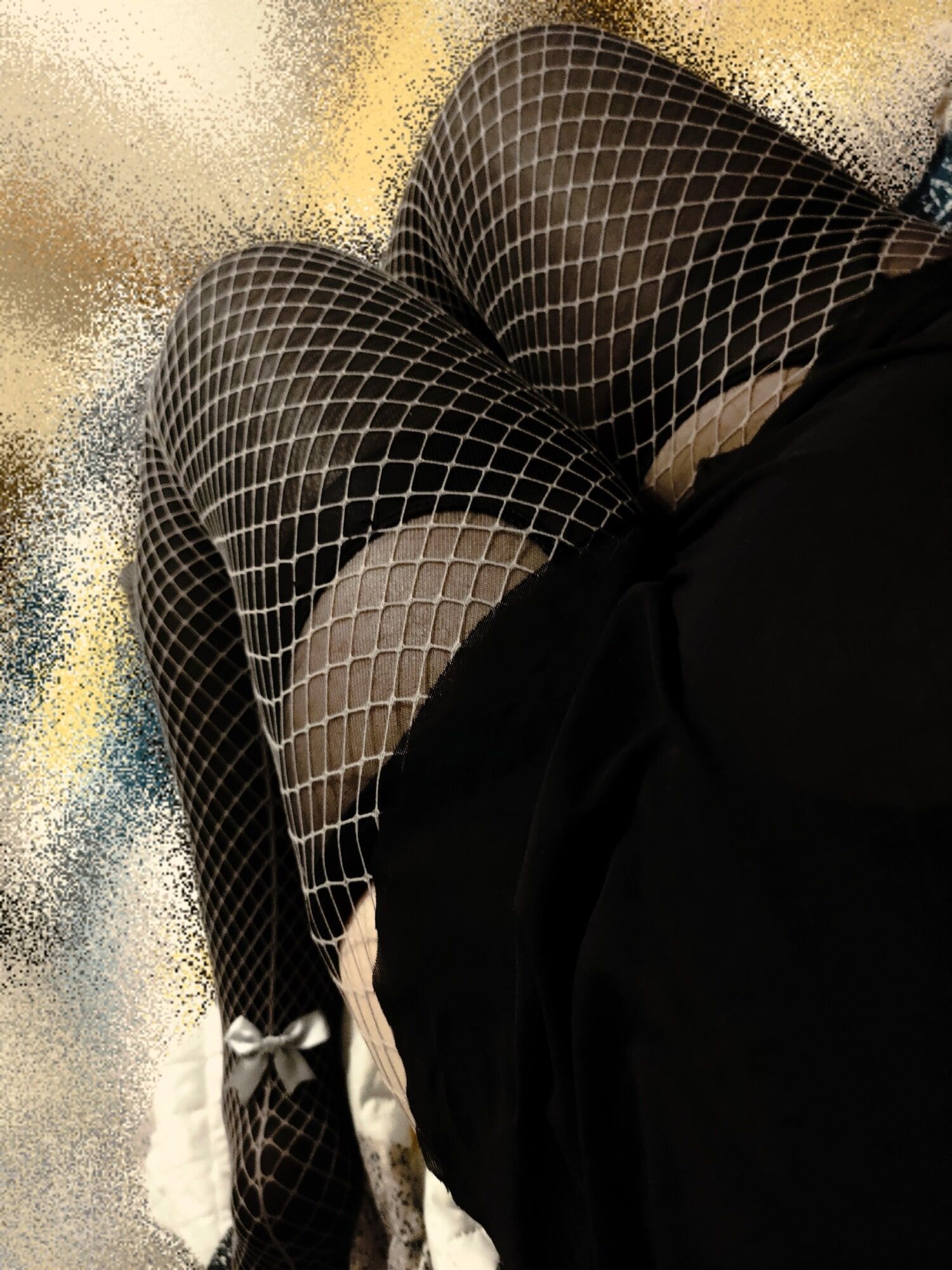 My legs are in stockings and a fishnet #10