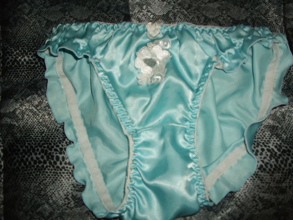 A selection of my wife's silky satin panties #10