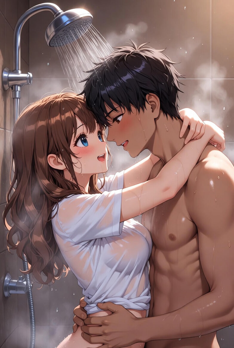 Shower Passion Series – Steamy Blonde & Dark-Haired Couples  #28