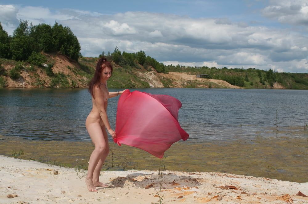 Naked with red shawl 3 #20