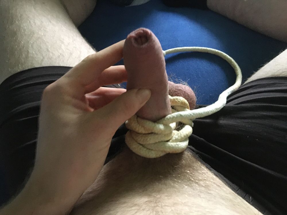 Hairy Cock And Ball Bondage With Rope #38