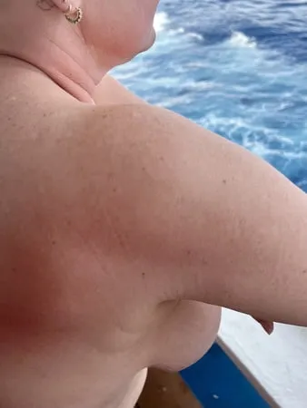 super busty wife nude on cruise balcony         