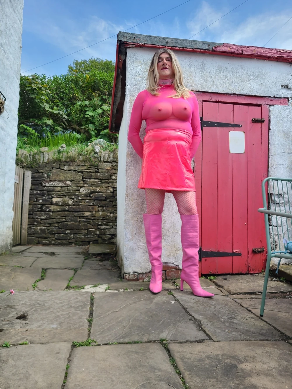 Sissy outdoors pretty in pink #2