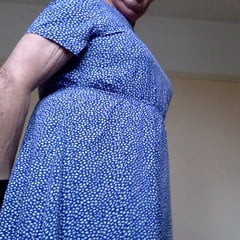 Wearing Blue Dress over Black Lingerie