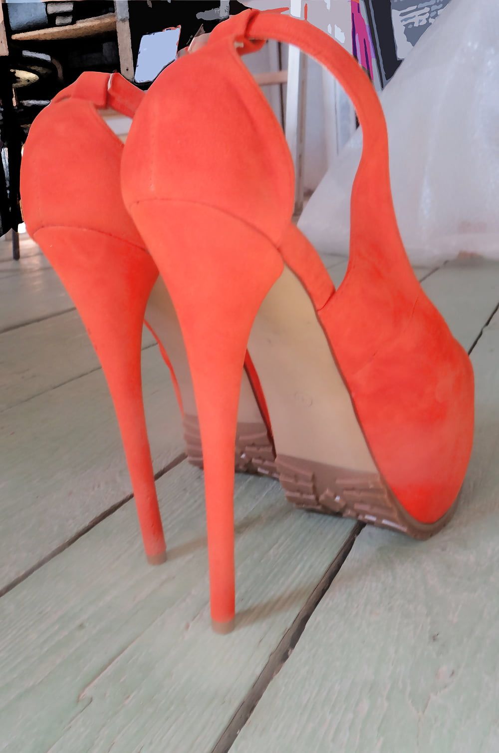 orange plattform heels #11