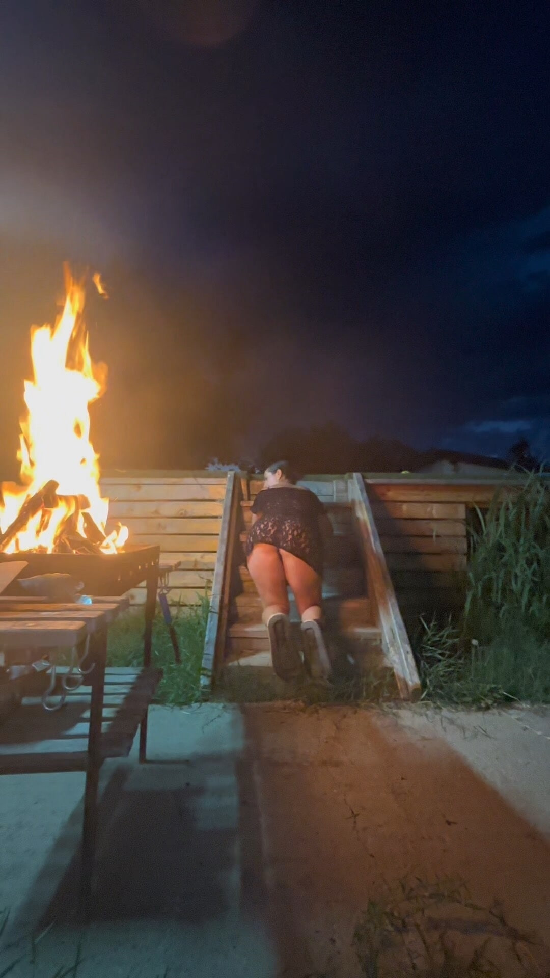 Bikini Thong Fire Dance – Sexy MILF in Sheer Mesh Dress #4