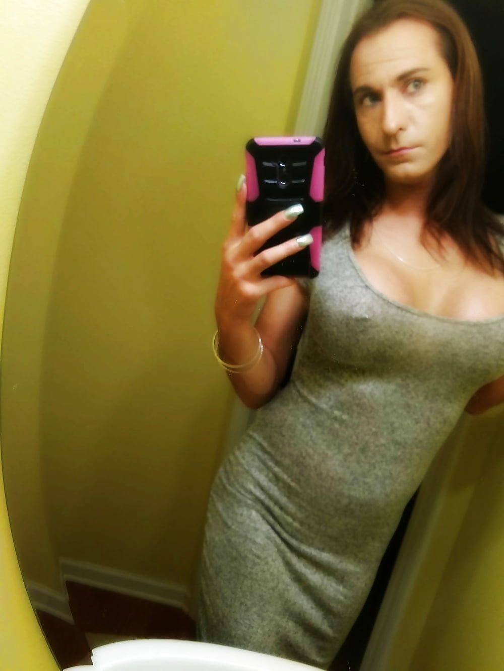 Me in a cute gray dress  #13