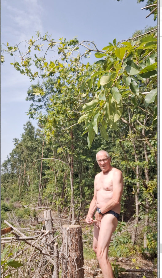 GRANDPA EXHIBITIONIST PUBLIC WOODS CRUISING CUMSHOT  #42