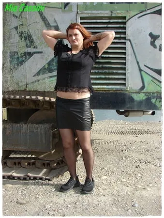 posing with excavator         