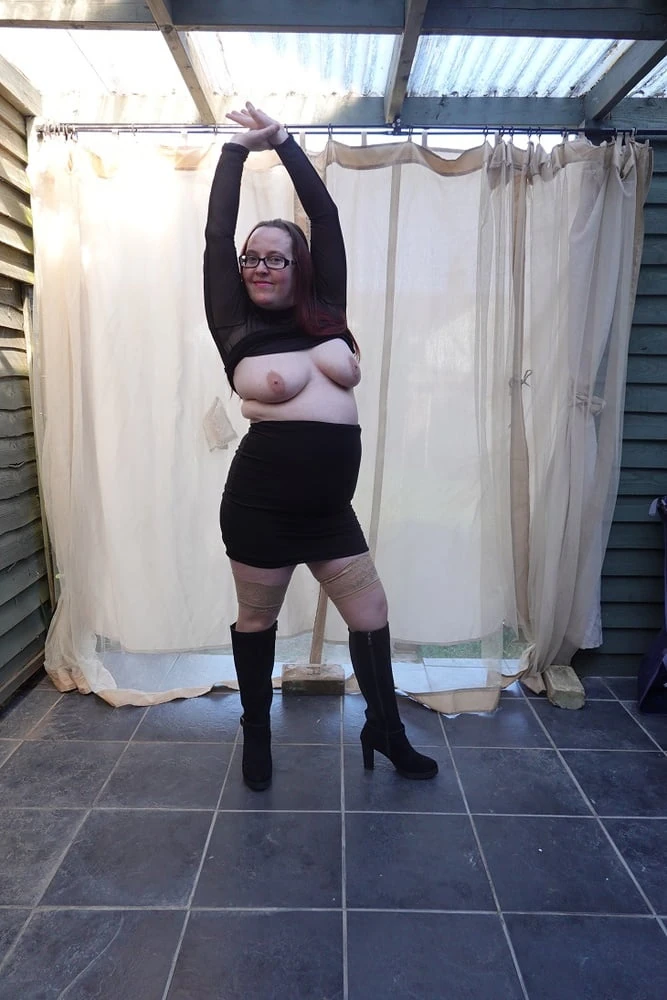 Transparent top with Miniskirt and boots #7