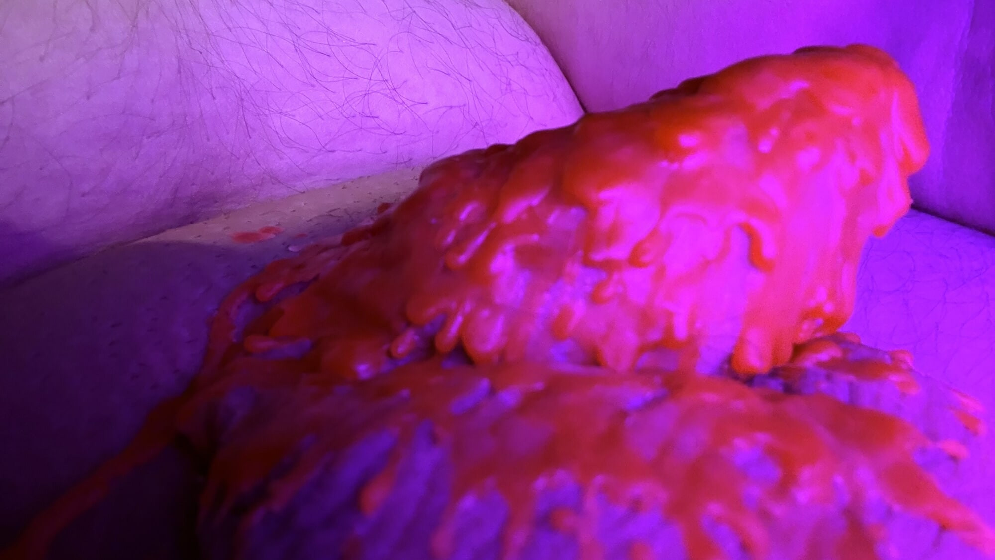 penis wrapped in candle wax and balls covered