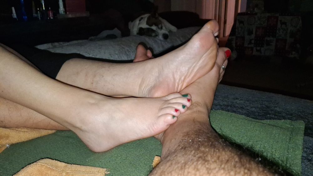 Playing footsie after our Pedicure #9