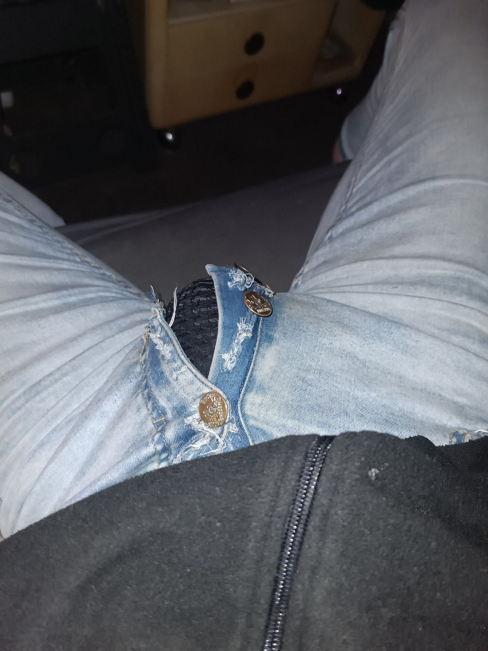 Showing off my horny bulging jeans #4