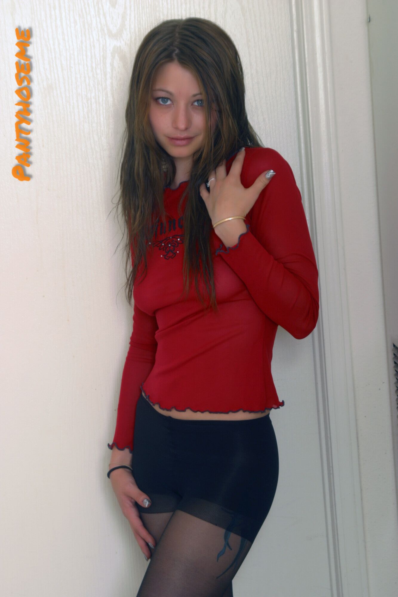 Sexy Brunette Teen Callie McCall In Pantyhose #5