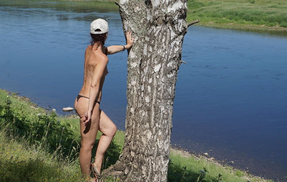 Nude near birch upon Volga #16