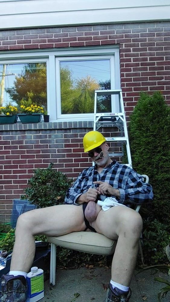 Construction dad inspecting windows #21