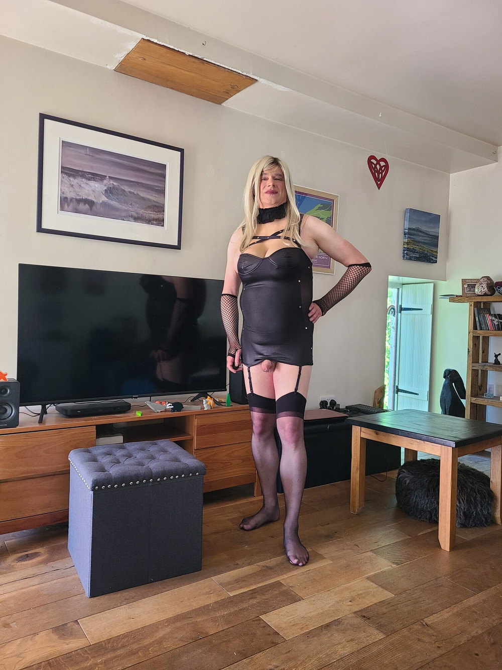 sissy in black lingerie #21