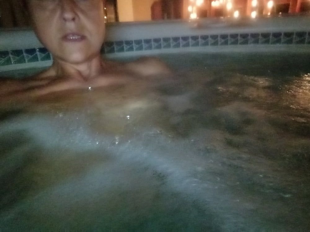 Nighttime hot tub fun #30