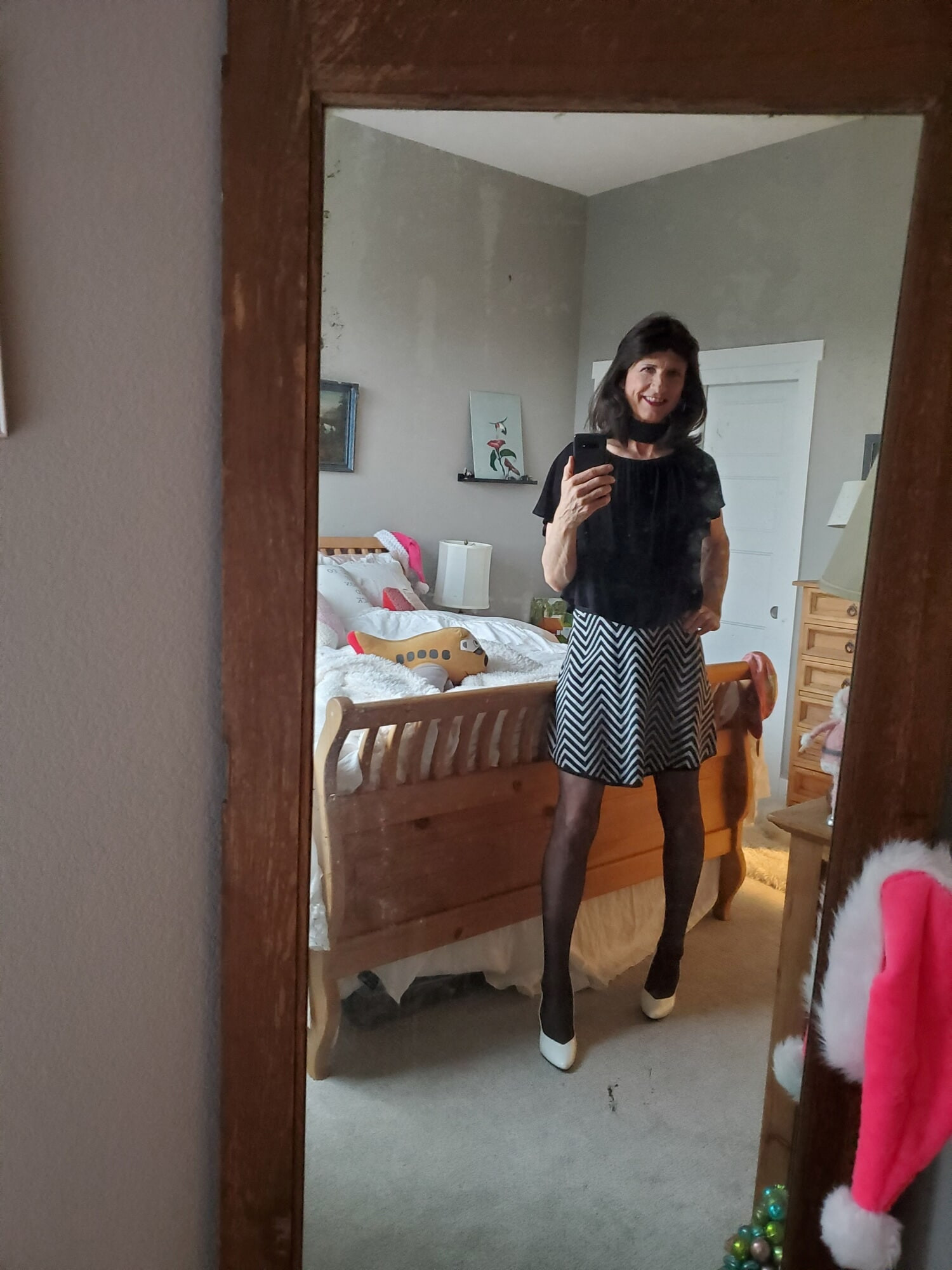 Black and White mini skirt #4